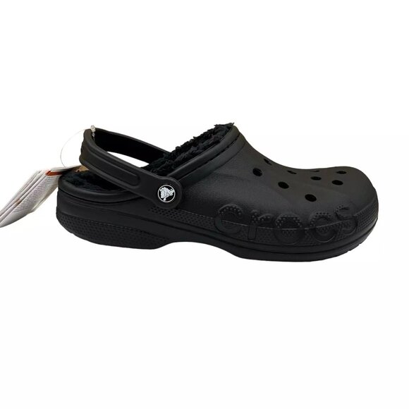 Crocs Men\'s Baya Lined Clog Size 9 Black Slip-on Faux Fur Fuzzy Warm Comfortable main image 14